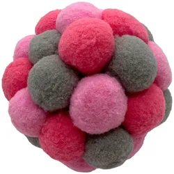 Aumüller Katzenspielkugel Pink Plush - Pink/Grau - Spielzeug für Katzen