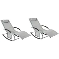 SoBuy Sonnenliege 2 Personen 200 x 60 x 30 cm Grau