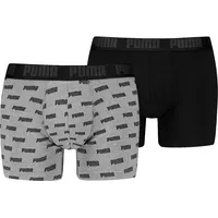 Puma Everyday Logo Print Boxershorts grau/schwarz L 2er Pack