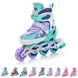 meteor® Inlineskates 4in1 Kinder Inliner Rollschuhe Roller Blades Quad Skates Carbon Kinder Inlineskates Verstellbar Schuh Big Wheels