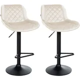 CLP Barhocker Kasson 2er Set höhenverstellbar drehbar  Creme