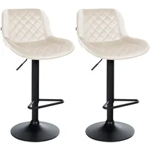 CLP Barhocker Kasson 2er Set höhenverstellbar drehbar  Creme