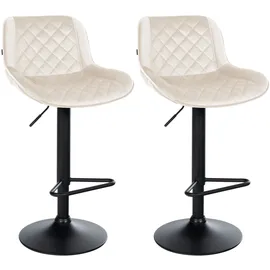 CLP Barhocker Kasson 2er Set höhenverstellbar drehbar  Creme