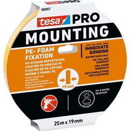 Tesa Mounting PRO PE-Fixation 66957-00010-00 Montageband Weiß (L x B) 25m x 19mm 1St.