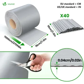 VOUNOT Sichtschutzstreifen 70 x 19 cm Hellgrau PVC 40 St.