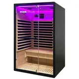 DEKO VERTRIEB BAYERN Infrarotkabine LED Infrarotkabine 120x105x190 Infrarotsauna Wärmekabine black+Radio