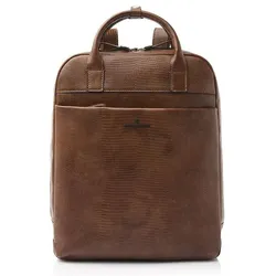 Castelijn & Beerens Hanne Business-Rucksack RFID Schutz Leder 40 cm Laptopfach cognac