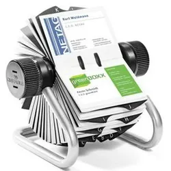 Durable Visitenkarten-Rollkartei Visifix 400 Karten 195x135x165mm silber Packung mit 8 Stück