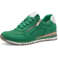 Marco Tozzi Damen Sneaker flach mit Reißverschluss Vegan, Grün (Leaf green com), 40 EU