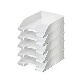 Leitz Briefkorb, A4, 5er Pack, Weiß, WOW-Serie, 52263001