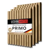 wohnartig® Wandpaneele PRIMO - Set 4 Stück je 450 mm x 450 mm | Farbe: Eiche Santa | Akustikpaneele | Wandpaneele auf filz | Wandverkleidung