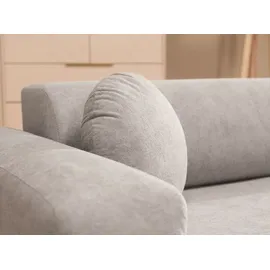 Mirjan24 Ecksofa Nicelo, Wohnzimmer L-Form mit Bettkasten und Schlaffunktion, Dekorative Kissen-Set, Seite universal (Farbe: Velo 635) - Grau