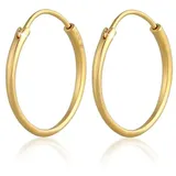 ELLI PREMIUM Paar Creolen Creolen Ohrhänger Basic Klassik Rund 375 Gelbgold goldfarben