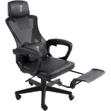 Trisens Gaming Stuhl im modernen Racing-Design mit einklappbarer Fußstütze - Gaming Chair mit flexiblen Armlehnen - ergonomischer Gaming Schreibtischstuhl mit extra Stützkissen