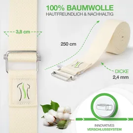 BACKLAxx Backlaxx® Yogagurt aus 100% Baumwolle – Asana Belt mit Metall-Schiebeschnalle Yoga Gurt 1 St