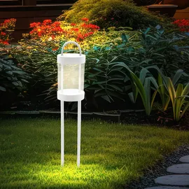 Nowa LED Außenleuchte Stehlampe Aluminium Wegeleuchte weiß Gartenlampe, 8 Watt 855 Lumen warmweiß, DxH 12,5x65 cm