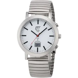 ETT Eco Tech Time EGS-11580-11M Funk-Solar Herren-Armbanduhr Station Watch mit Zugband