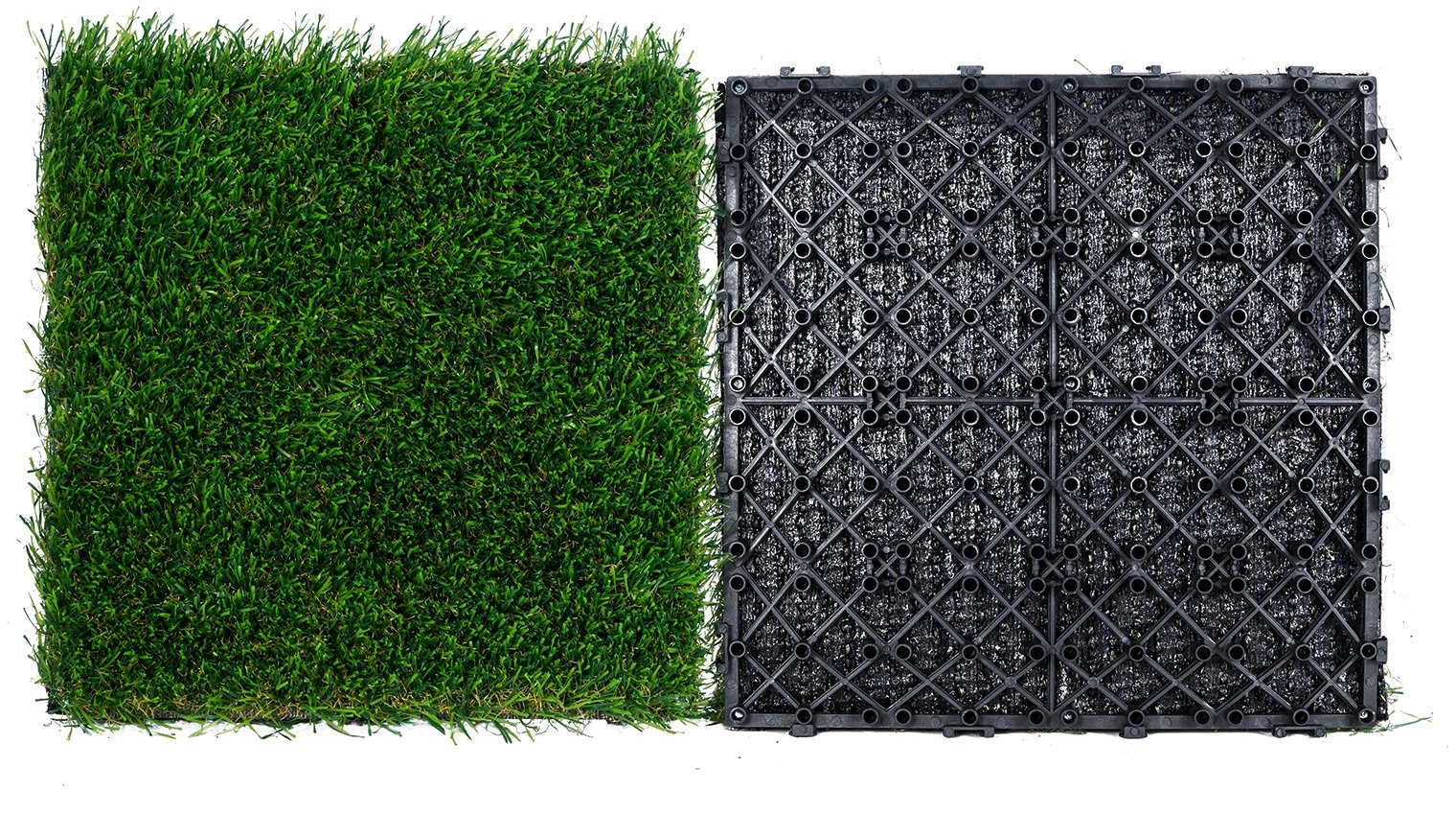 VEVOR 9 Stück 30,5 x 30,5 cm Kunstrasen, grün, Kunstrasen-Teppich, Matte, Teppich für drinnen und draußen