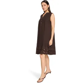 Cartoon Druckkleid Kleid mit Stickerei Dunkelbraun 42