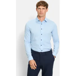 Olymp Businesshemd OLYMP No. Six 24/Seven super slim, Herren, Gr. 39, Normaler Arm, blau (hellblau), 92% Baumwolle, 8% Elasthan, Hemden,