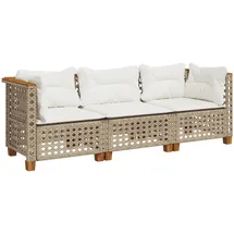 vidaXL Gartensofa 3-Sitzer 200 x 80 x 70 cm Beige
