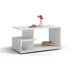 TOPESHOP Robuster Couchtisch aus kratzfestem Holz mit Ablage