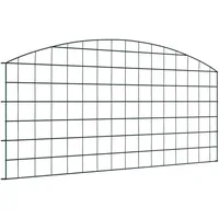 Teichzaun Set 5 pcs Grün 100 x 50 cm Stahl Gartenbarriere Terrassen-Trenner Mini