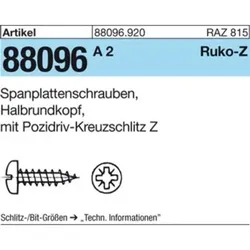 Spanplattenschrauben A2 3,5x25-Z Halbrundkopf A2 S