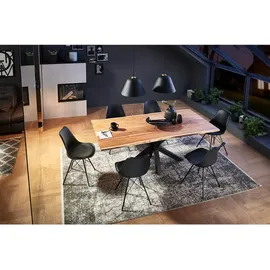möbelliebling Esstisch Baumkante 140 x 76 x 80 cm beige/schwarz