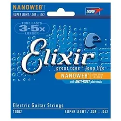 Elixir 12002 Nanoweb Electric Guitar 09-42 Gitarrensaiten
