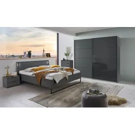 WIMEX Futonbett WIMEX "Tilburg in verschiedenen Breiten erhältlich, inkl. LED Beleuchtung", schwarz (grafit, absetzung schwarz, grafit, absetzung schwarz, grafit, absetzung schwarz), B:188cm H:93cm L:210cm, Betten, Futonbett, Bett mit Metallkufe