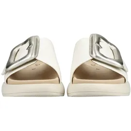 Gabor Pantolette GABOR Damen, Gr. 39, weiß, silber, Glattleder, Schuhe Pantolette,
