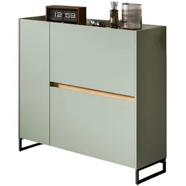 inn.furn Schuhkipper 110 x 94 cm mit zusätzlichem Stauraum Soft-Close grün / grün