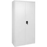 Mendler Aktenschrank HWC-H17, Stahlschrank Büroschrank, 2 Türen ~ 185x90cm grau
