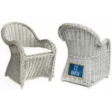 Sessel Stuhl Rattanstuhl Wohnzimmerstuhl Korbstuhl Rattan 85x64x70cm 901966