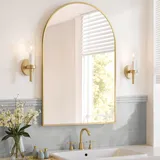 Songmics Wandspiegel 91 x 61 cm Blassgold