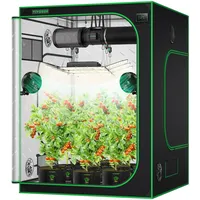 VIVOSUN Growzelt 150x150x200cm Grow Tent aus hochreflektierendes Mylar mit Sichtfenster und Bodenwanne für Hydroponik und Indoor-Anbau S558 Grow Zelt passend für VSF6450