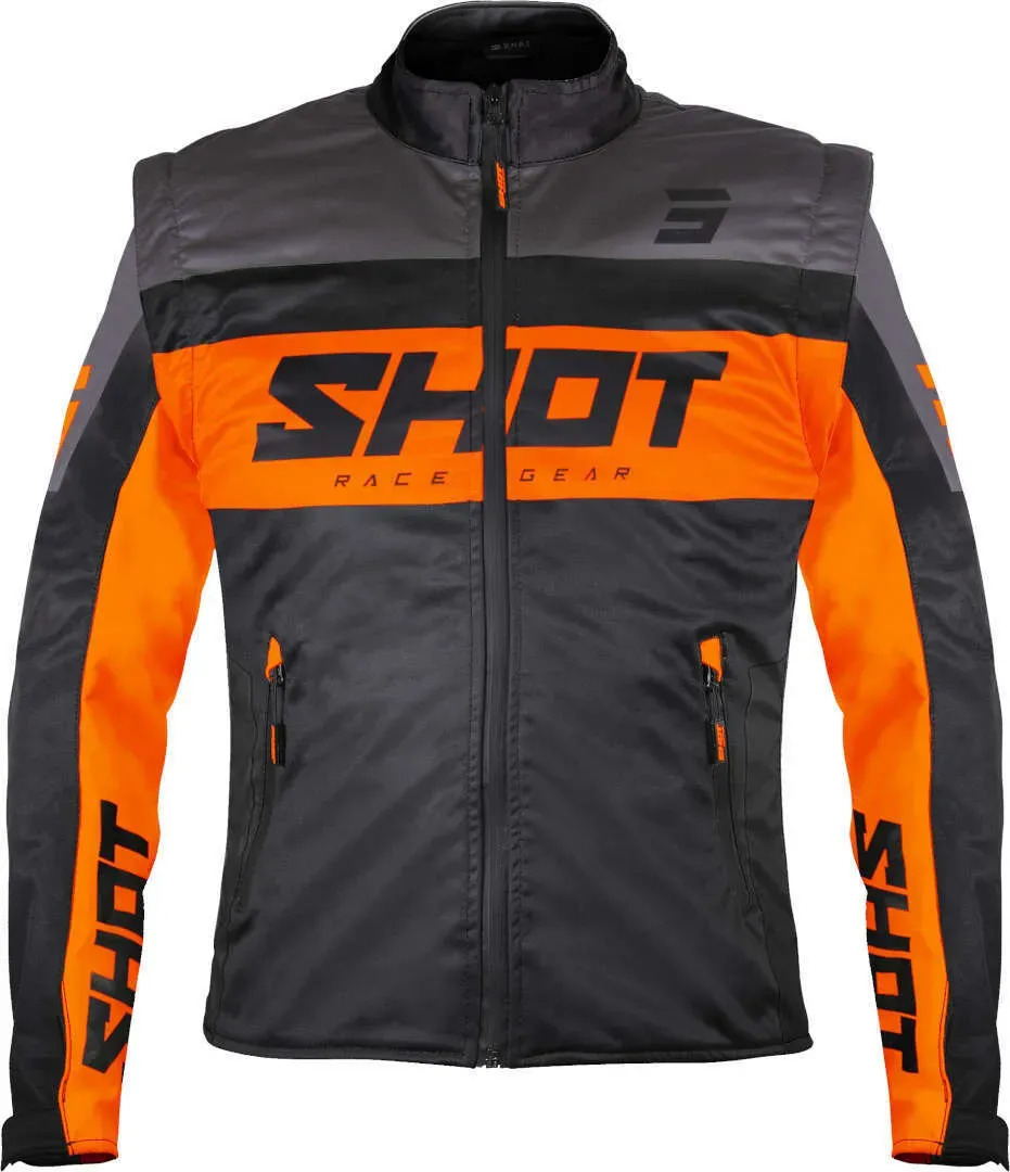Shot Softshell Lite Motocross Jacke, schwarz-orange, Größe 3XL für Männer