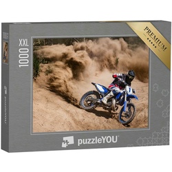 puzzleYOU Puzzle Motocross-Fahrer beim Drift durch Sand, 1000 Puzzleteile, puzzleYOU-Kollektionen Sport, Menschen