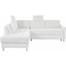 sit&more Ecksofa SIT & MORE "Pablo L-Form", weiß (altweiß), B:233cm H:78cm T:196cm, Struktur fein (100% Polyester);Struktur (100% Polyester), Sofas, Ecksofa, wahlweise mit Bettfunktion