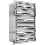AL Briefkastensysteme Premium Unterputz Edelstahl Briefkastenanlage Silber