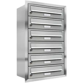 AL Briefkastensysteme Premium Unterputz Edelstahl Briefkastenanlage Silber