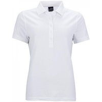 James & Nicholson Damen Elastic Piqué Poloshirt JN709, weiß,