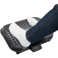 Relaxdays Fußstütze Schreibtisch, 3-Fach höhenverstellbar, neigbar, Massagefunktion, ergonomische Fußablage, schwarz