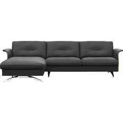 FLEXLUX Ecksofa »Glow bequem und komfortabel durch hochwertigen Sitzaufbau, L-Form«, Modernes skandinavisches Design FLEXLUX Deep Black