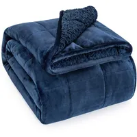 Sivio Sherpa Fleece Gewichtsdecke für Erwachsene, 7kg schwere Fuzzy Decke mit weichem Plüsch Flanell, wendbar, Twin-Size Super Soft Extra Warm Cozy Fluffy Decke, 120x180cm Schwarz