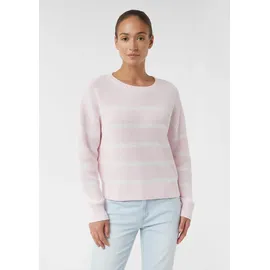 Comma, Gestreifter Strickpullover im Relaxed Fit Pink/Weiß M