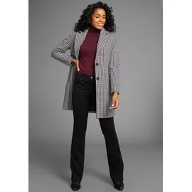 LAURA SCOTT LAURA SCOTT, Damen, Gr. 38, schwarz (anthracit, grau mel), Web, Obermaterial: 100% Polyester. Futter: 100% Polyester, Hahnentrittmuster, gemustert, kariert, normal extrakurz, ohne Ausschnitt, Mäntel Kurzmantel, perfekt für den Übergang