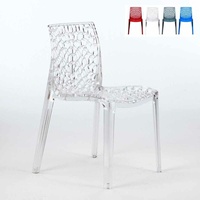 Gruvyer Stapelbarer transparenter Polycarbonat-Stuhl für Bars und Restaurants