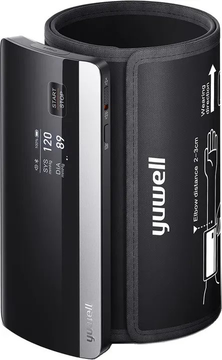 yuwell Smart Oberarm-Blutdruckmessgerät mit APP, Digitales Blutdruckmessgerät mit Bluetooth-Übertragung, Sprachübertragung, Wiederaufladbarem Akku, Ideal für den Einsatz zu Hause und im Freien YE630CR